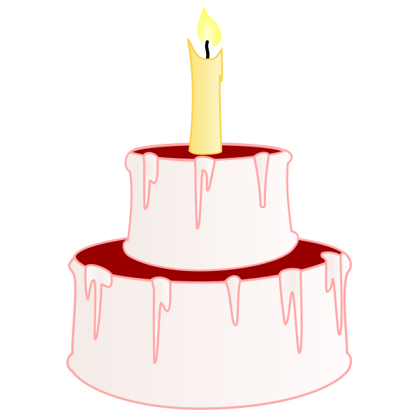 Cake with candle vector illustration