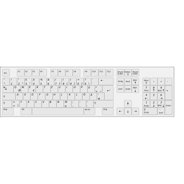 Download German Computer Keyboard Vector Illustration Free Svg