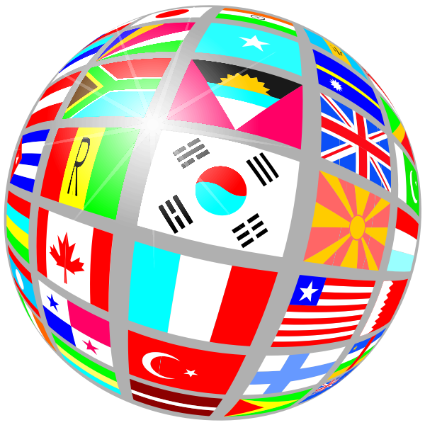 Globe shape with flags