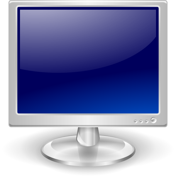 Blue LCD monitor vector image