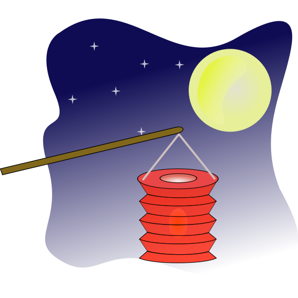 Chinese lantern on moonlight vector graphics