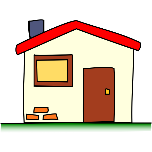 Simple house vector clip art image