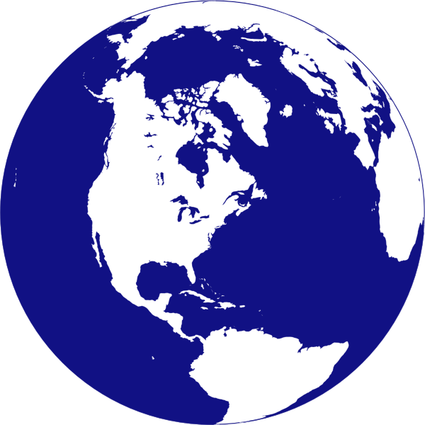 Northern hemisphere globe vector clip art