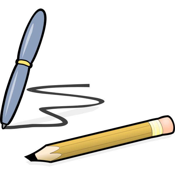 Graphite pencil and pen vector illustration