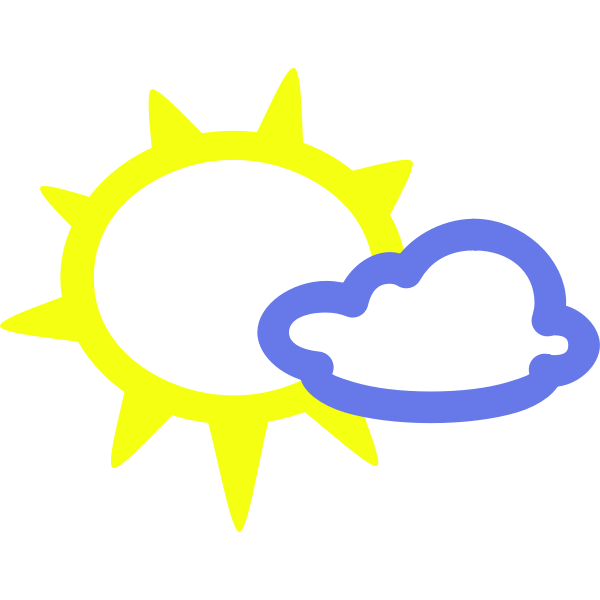 Sunny with some clouds weather symbol vector image
