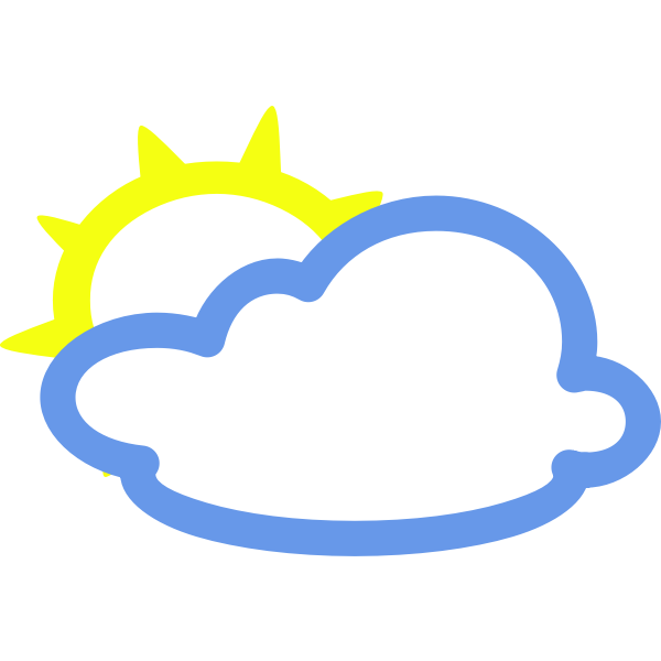 Light clouds with some sun weather symbol vector image