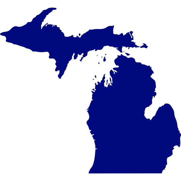 Vector map of State of Michigan