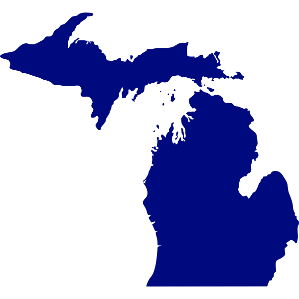 Vector Map Of State Of Michigan Free Svg