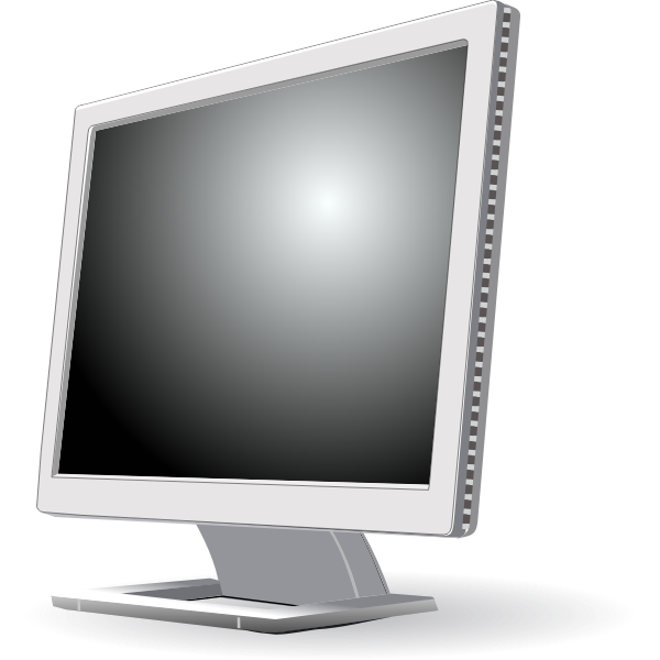 Grayscale computer flat display vector image