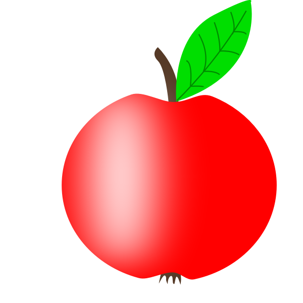 Red apple vector image with a green leaf