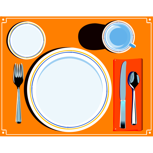 Vector image of table setting with cutlery