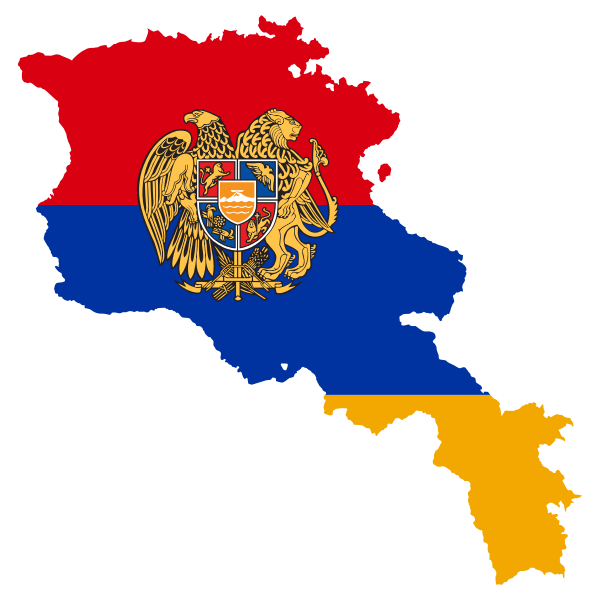 Armenia Map Flag With Coat Of Arms