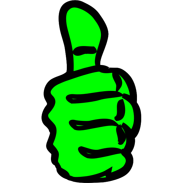 Vector clip art of strong green hand thumbs up