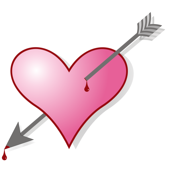 Download Vector clip art of a heart pierced with an arrow | Free SVG