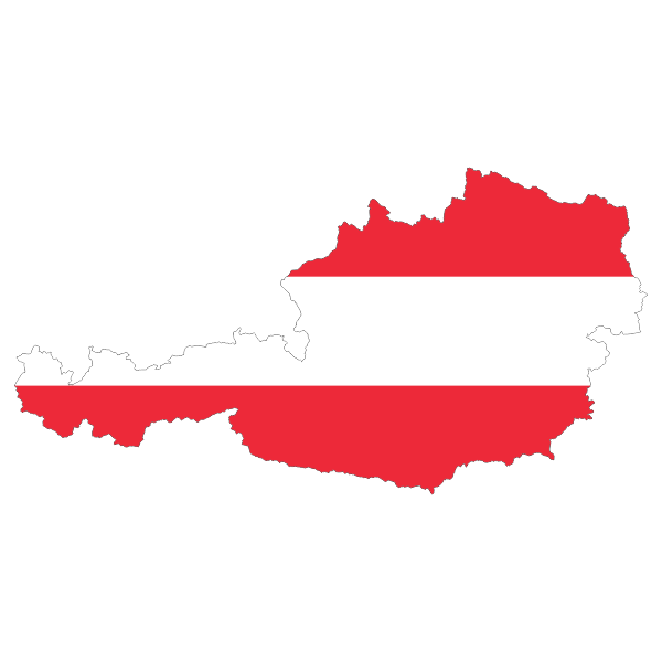 Austria Map Flag With Stroke