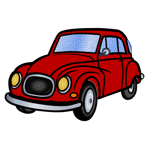 Vector illustration of old red car