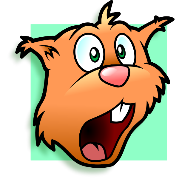 Suprised chipmunk cartoon