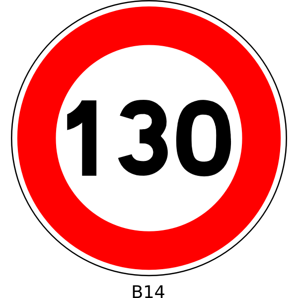 Vector graphics of 130 speed limitation traffic sign
