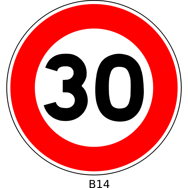 Vector illustration of 30 speed limitation traffic sign
