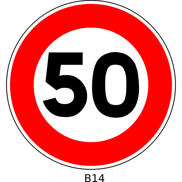 Vector clip art of 50 speed limitation traffic sign