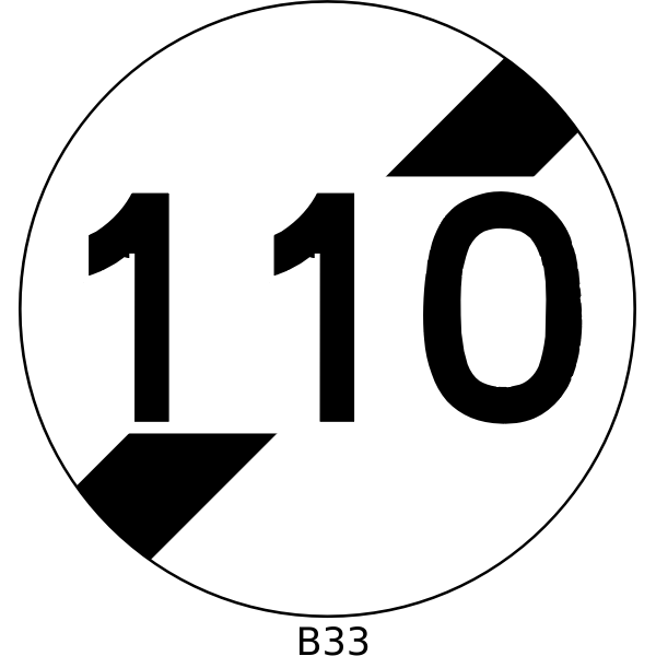 Vector clip art of end of 110mph speed limit road sign