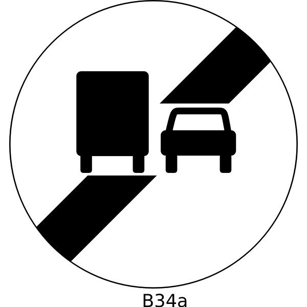 End of no overtaking ban sign vector image