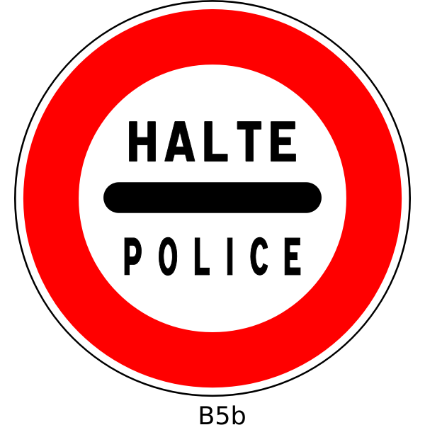 Vector graphics of stop border police traffic sign