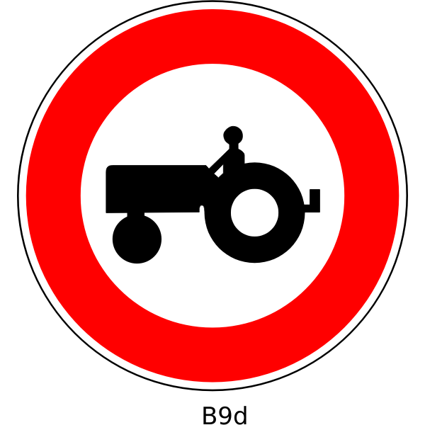 No tractors road sign vector image