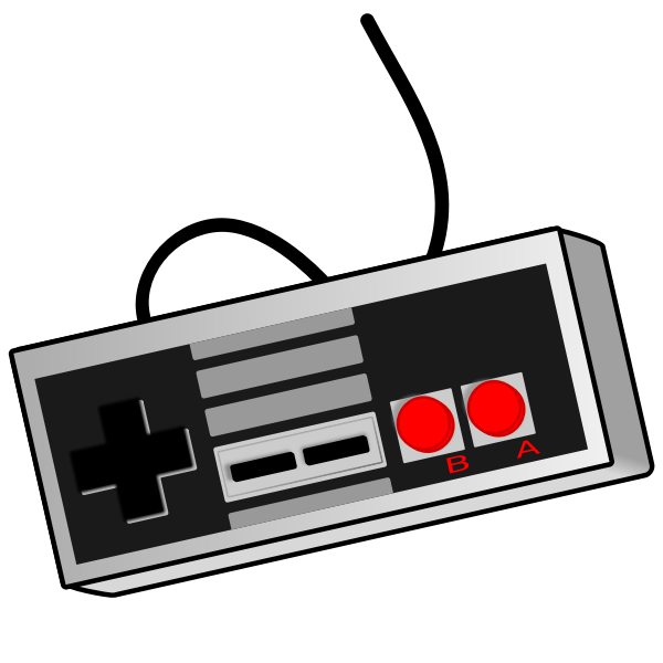 Old style game controller vector clip art