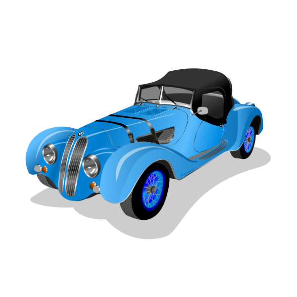 Blue old-timer car vector