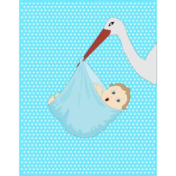 Download A stork with newborn baby | Free SVG