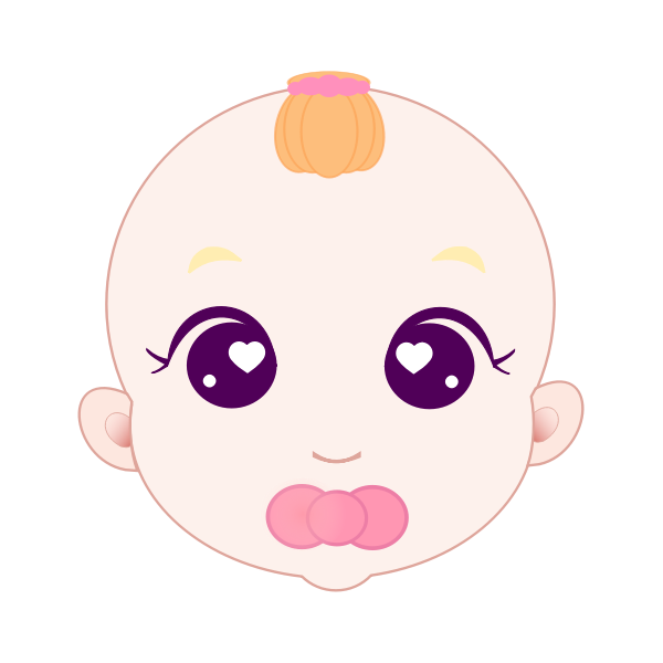 Cute Baby Girl Face | Free SVG