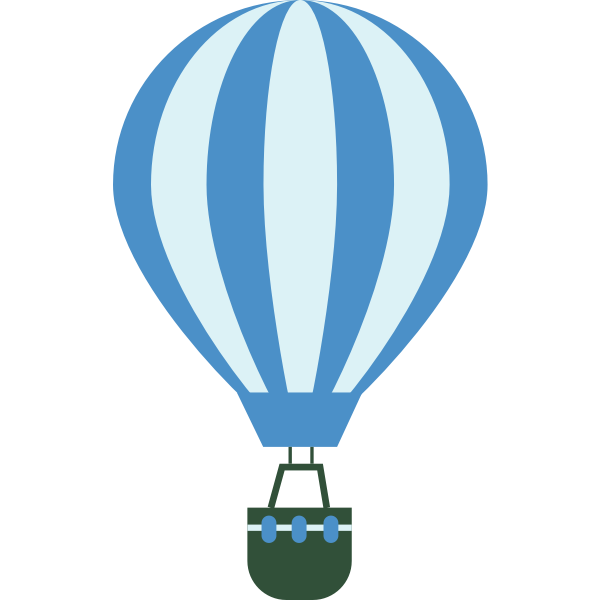 Blue balloon with green basket