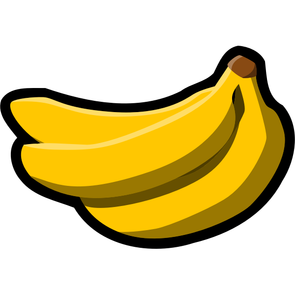 Vector drawing of thick black outline color banana