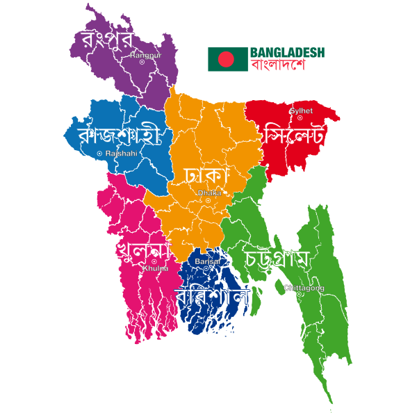 Bangladesh Political Map Free Svg