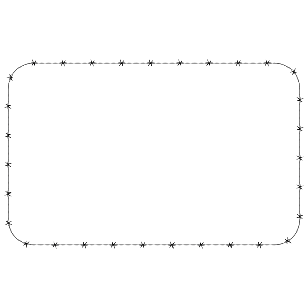 Barbed Wire Rounded Rectangle Frame Border Free Svg