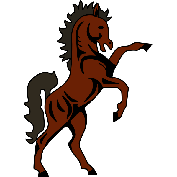 Brown climbing horse