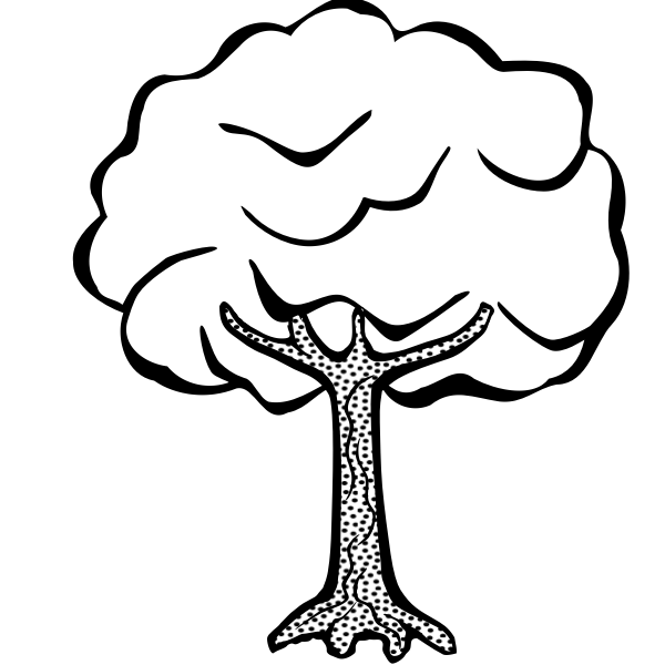 Lineart vector clip art of a tree
