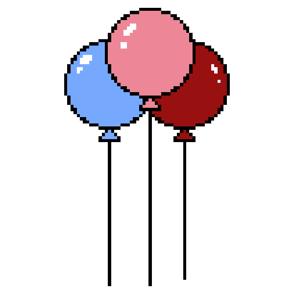 Balloons in pixel style