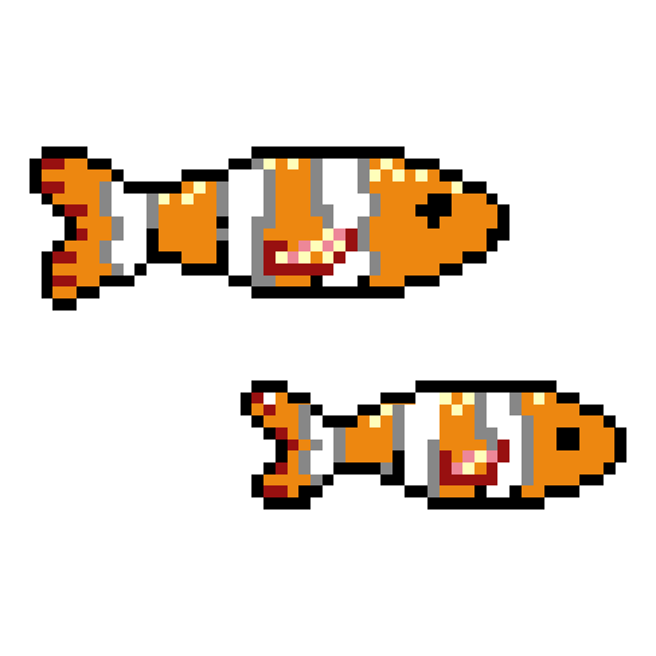 Pixel Clownfish Free Svg
