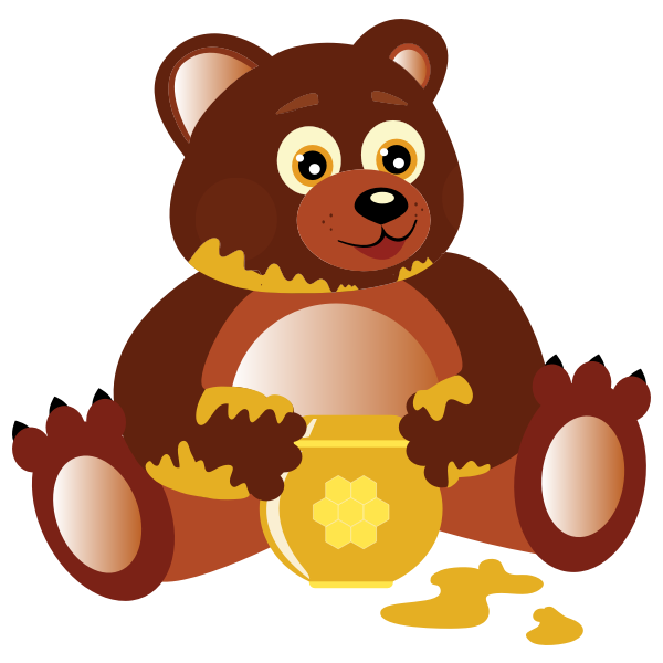 Bear Eating Honey | Free SVG