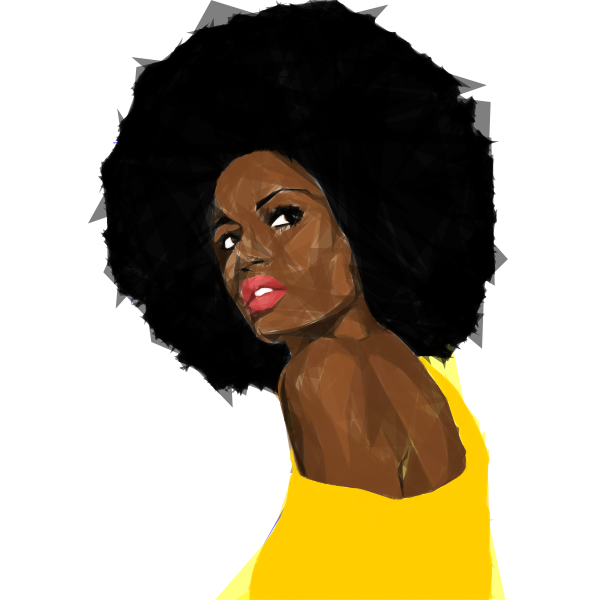 Beautiful Black Woman 2 Geometric No Background