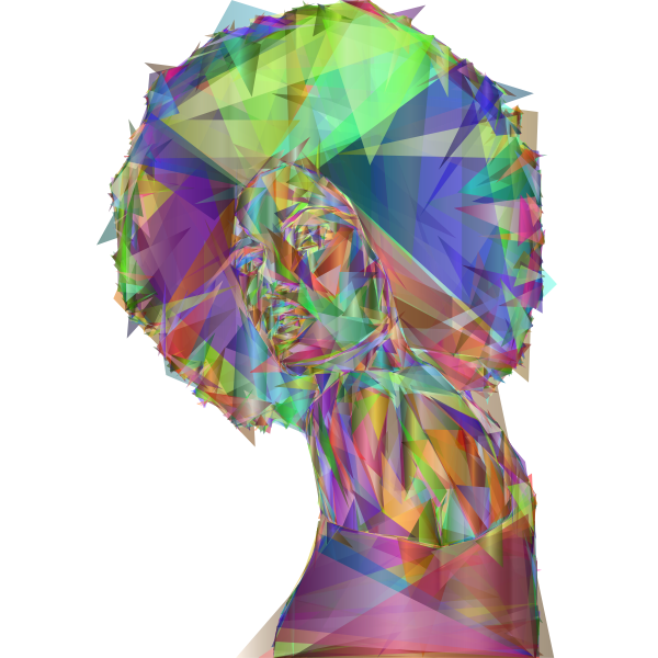 Beautiful Black Woman  Geometric Prismatic colourful
