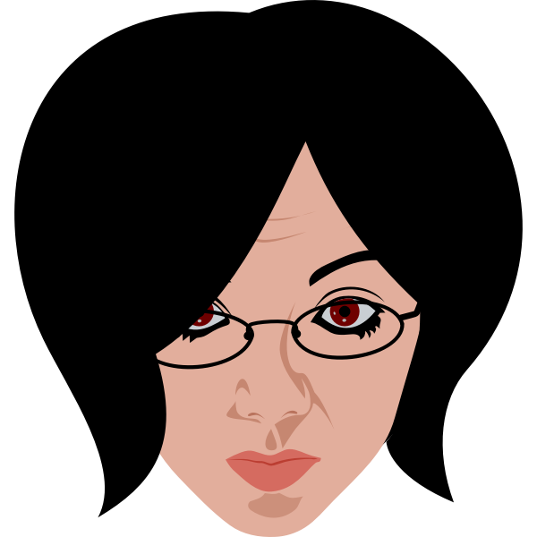 Download Girl face with glasses | Free SVG