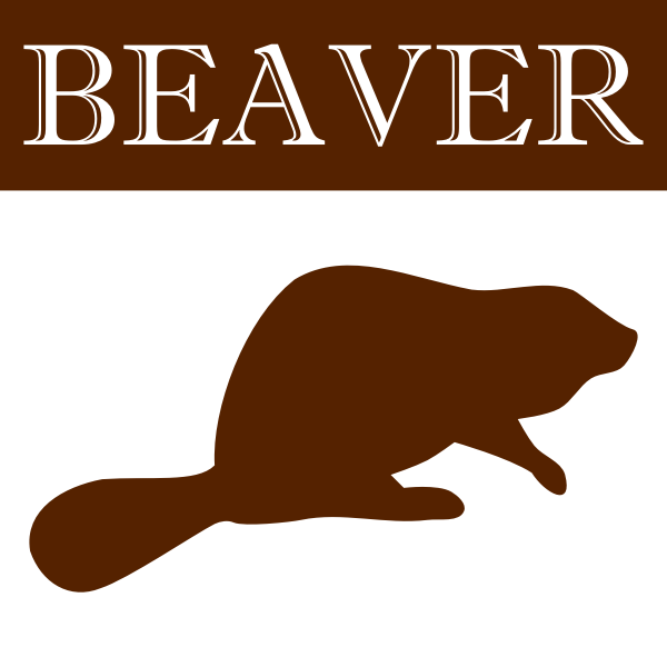 Vector image of brown beaver silhouette icon