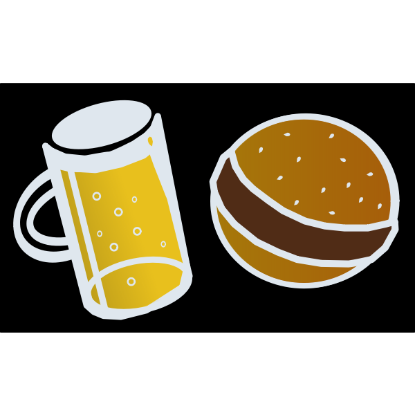 Beer and hamburger