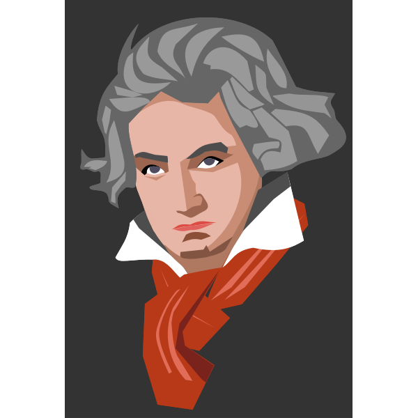 Vector illustration of portrait of Beethoven