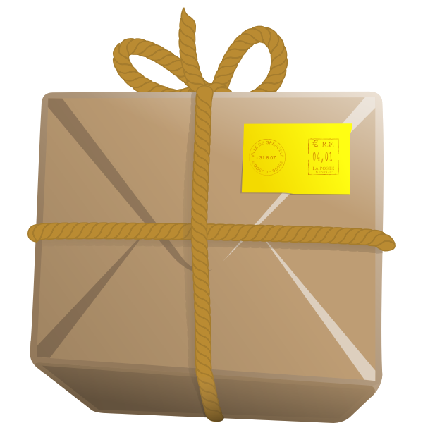 Vector graphics of wrapped and bandaged parcel