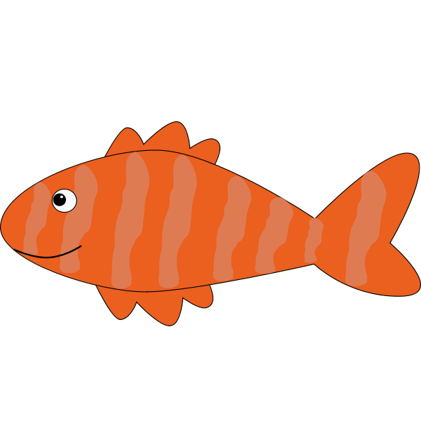 Orange striped fish vector illustration