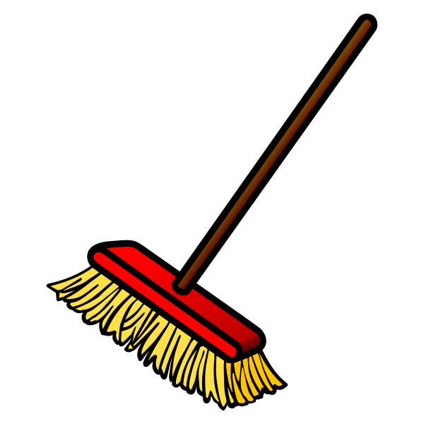 Vector drawing of red and yellow broom